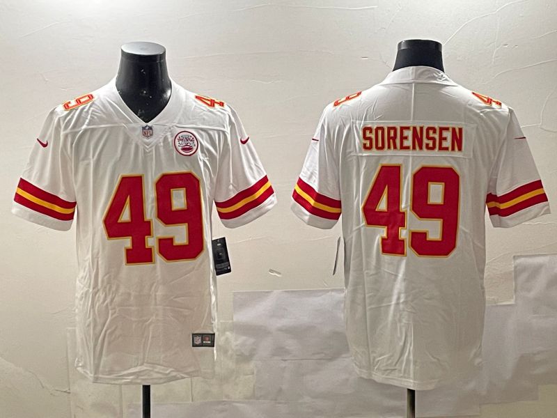 Men Kansas City Chiefs #49 Sorensen White Second generations 2025 Nike Limited NFL Jersey style 1->kansas city chiefs->NFL Jersey